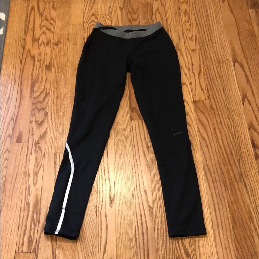 Black ASICS running pants